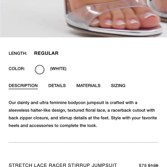 Naked Wardrobe STRETCH LACE RACER STIRRUP JUMPSUIT L - Picture 3 of 10